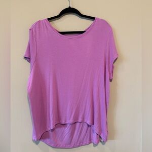Athleta Lavender Ribbed Short Sleeve Tee